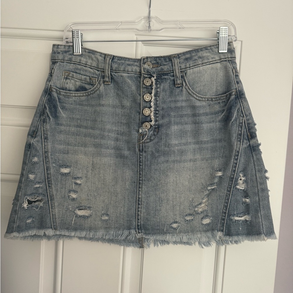 Vervet distressed denim skirt